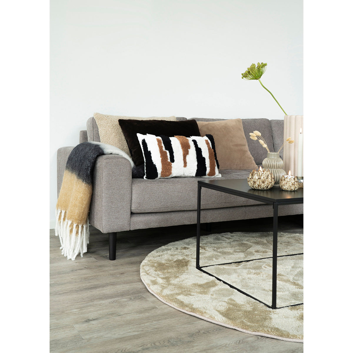 Sintra Plaid — Black / White / Brown