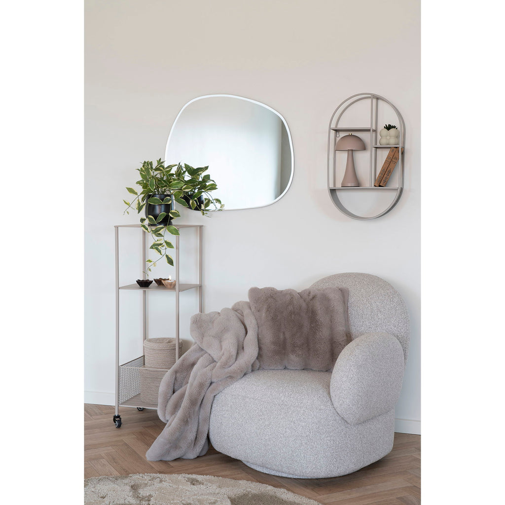 Galena Plaid - Plaid, artificial fur, grey 130x180 cm