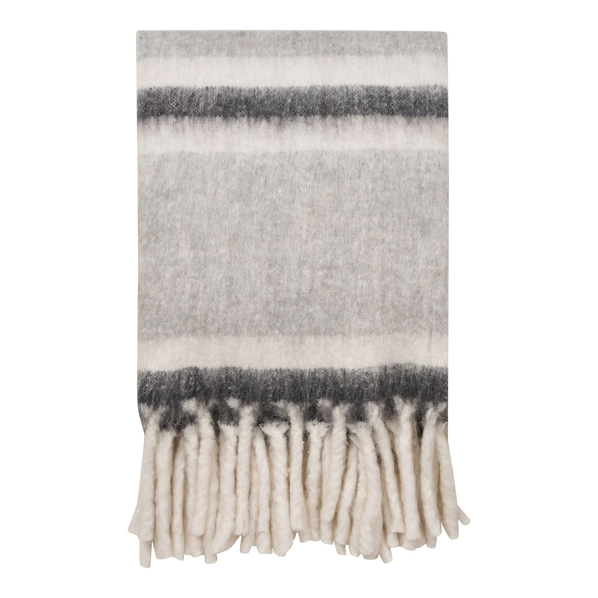 Carmel Plaid - Plaid, wool mix, grey/white 130x170 cm