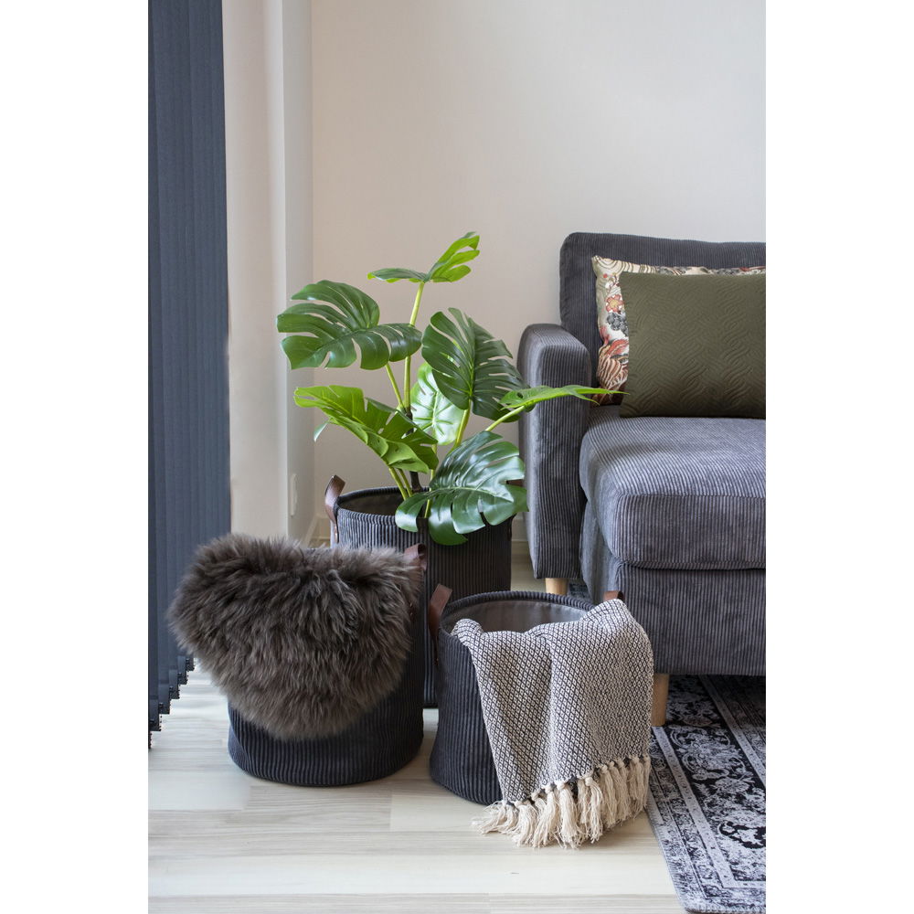 Cort Plaid - Plaid, cotton, dark grey/white, design C 130x160 cm