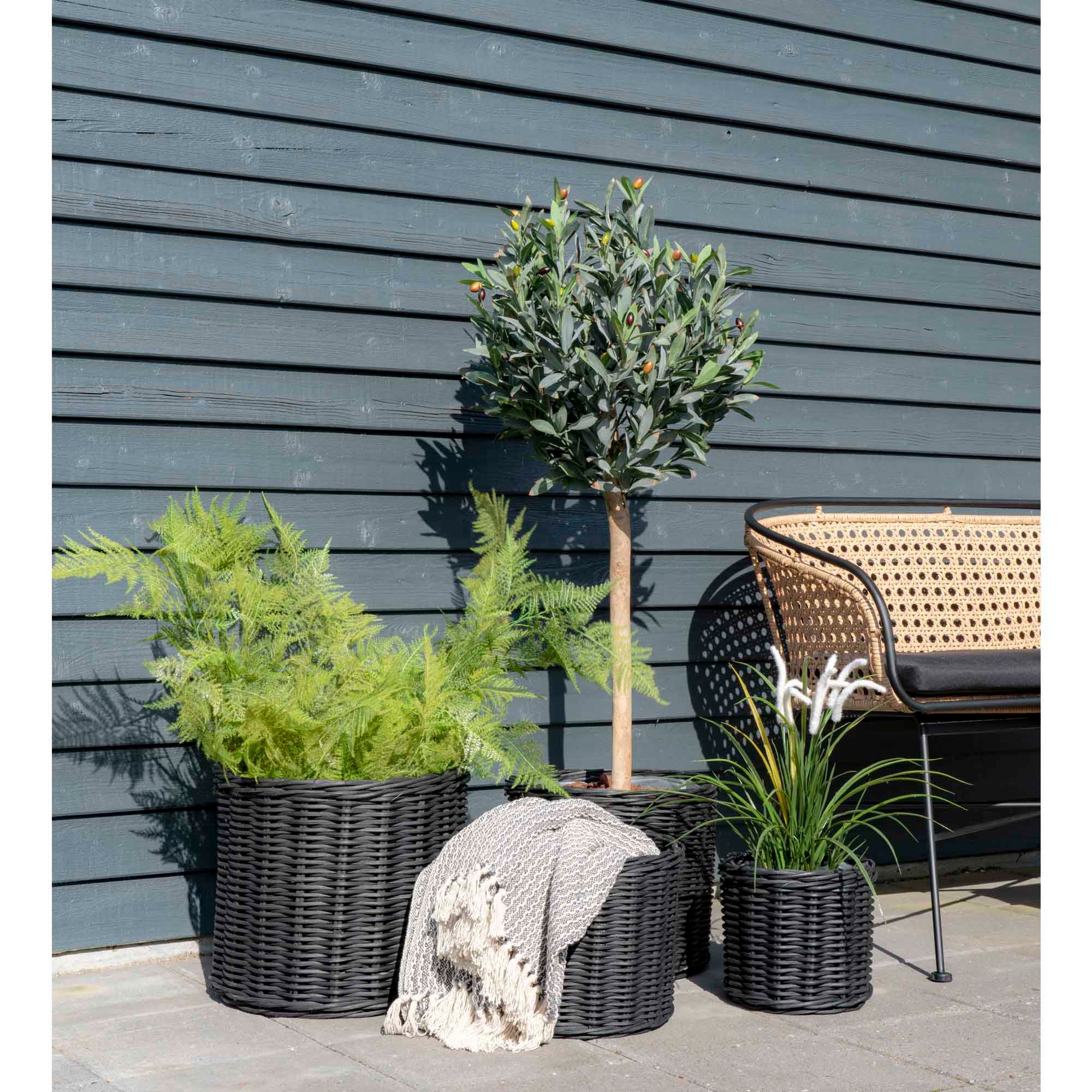 Cort Plaid - Plaid, cotton, dark grey/white, design C 130x160 cm