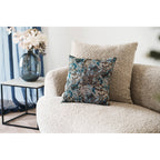 Blossom Cushion — Blue / Brown