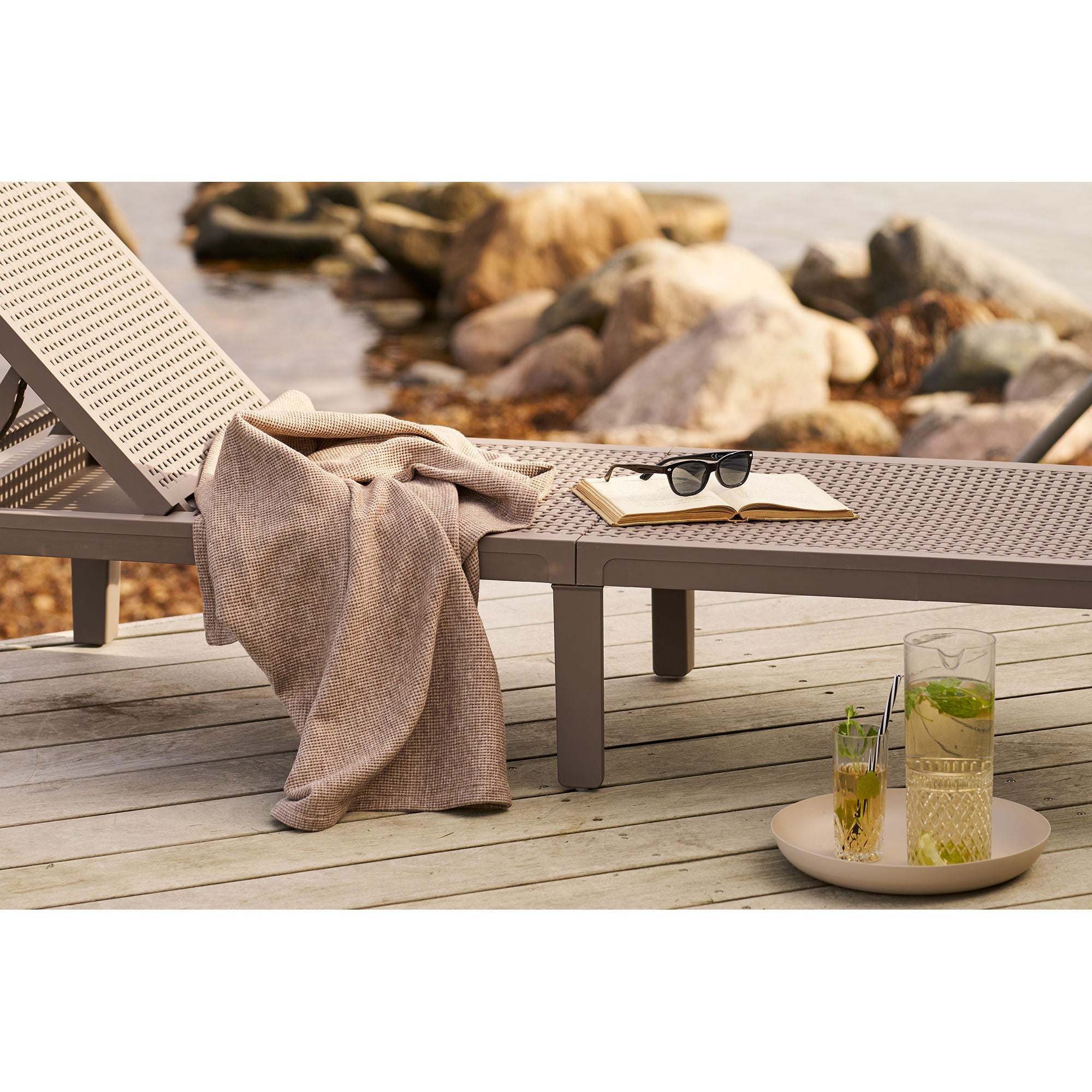 Puno Plaid - Plaid, taupe, 130x156 cm