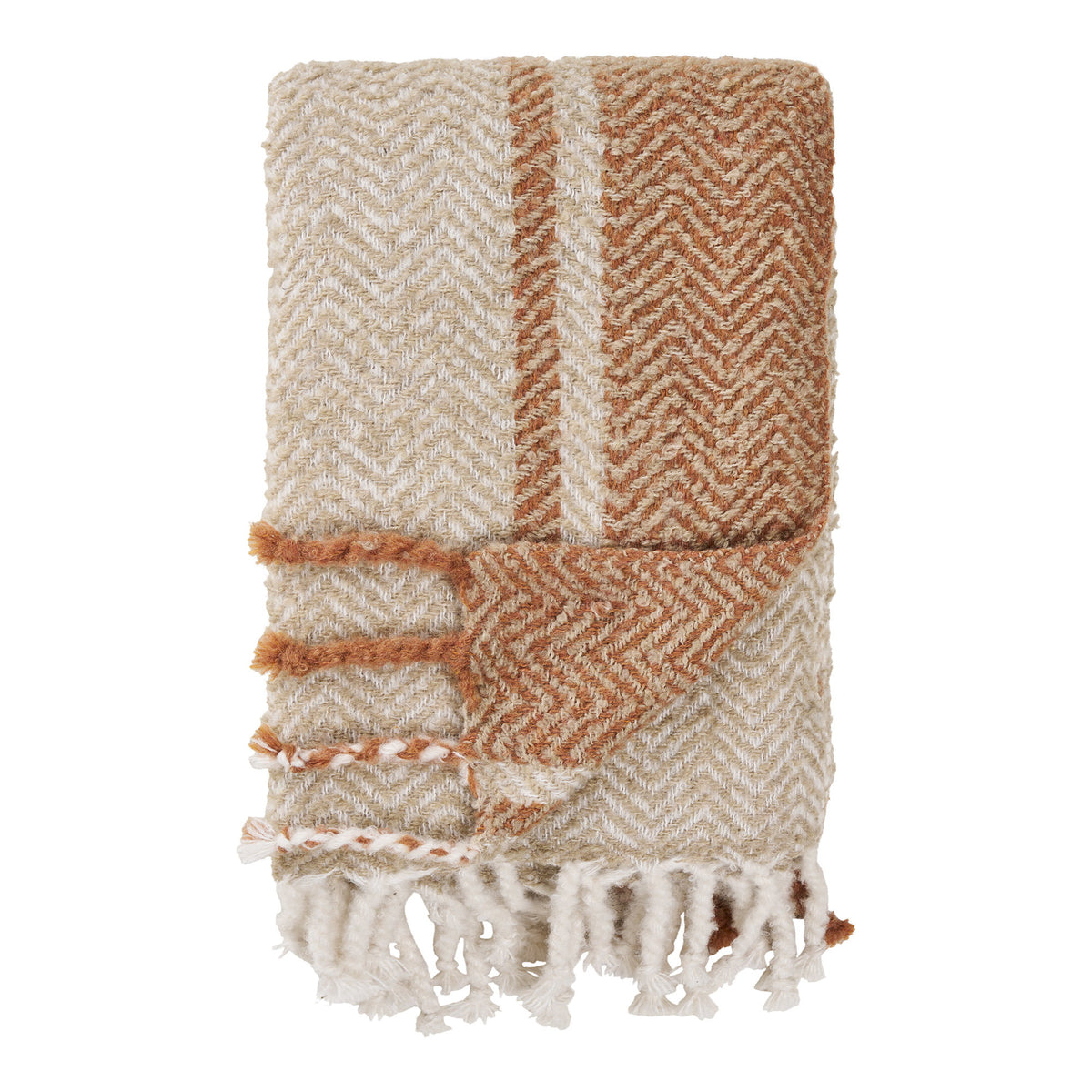 Almora Plaid — Beige / Golden Orange