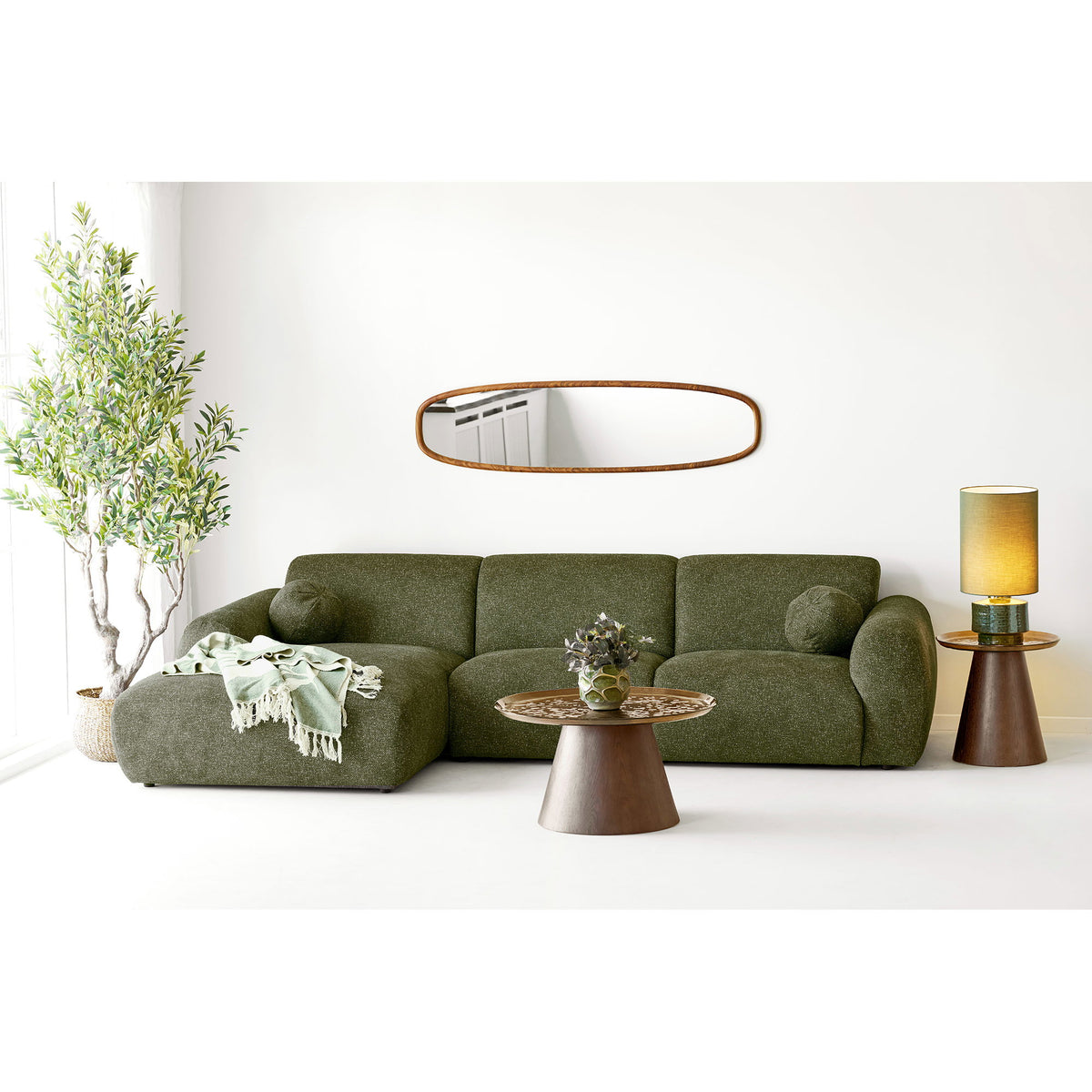 Loni Plaid — Sand / Green