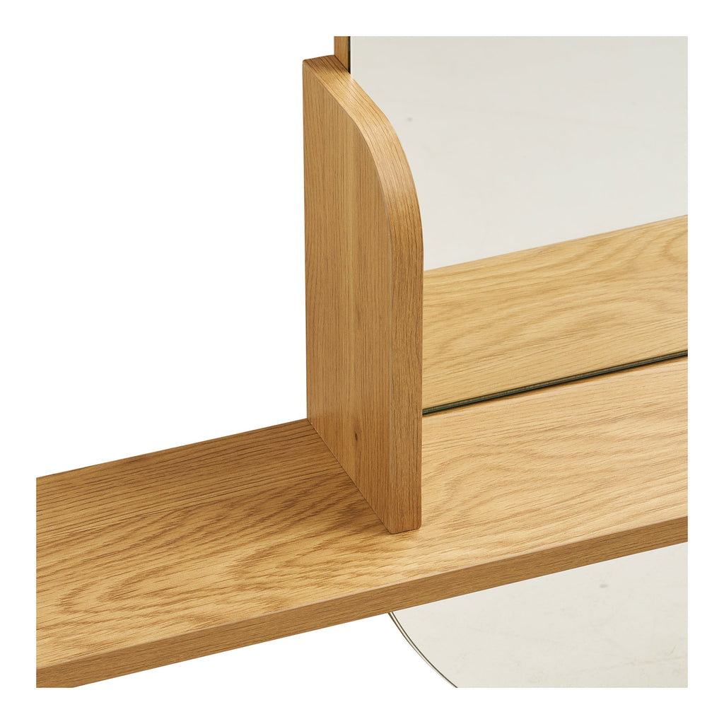 Barco Mirror with Shelf — Natural