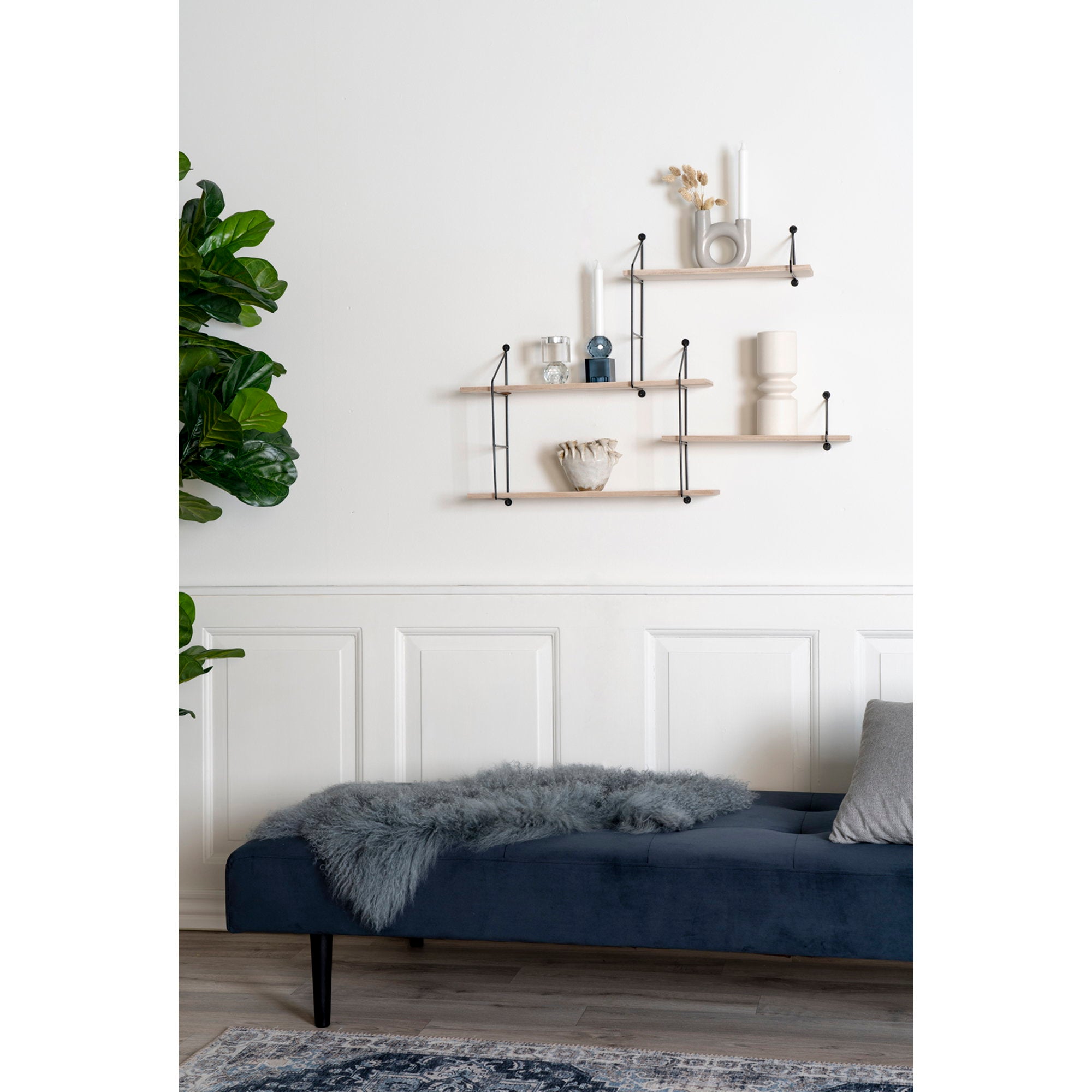 Harlem Wall Shelf — Black / Natural