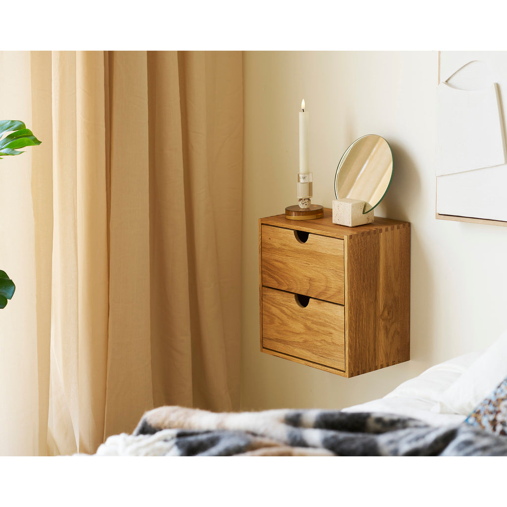 Townsville Wall Shelf with drawers — Natural