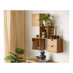 Townsville Wall Shelf with drawers — Natural