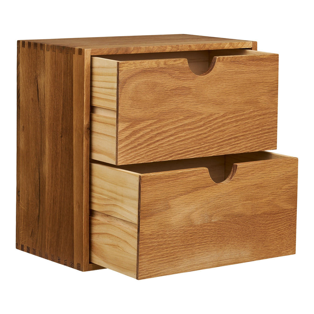 Townsville Wall Shelf with drawers — Natural