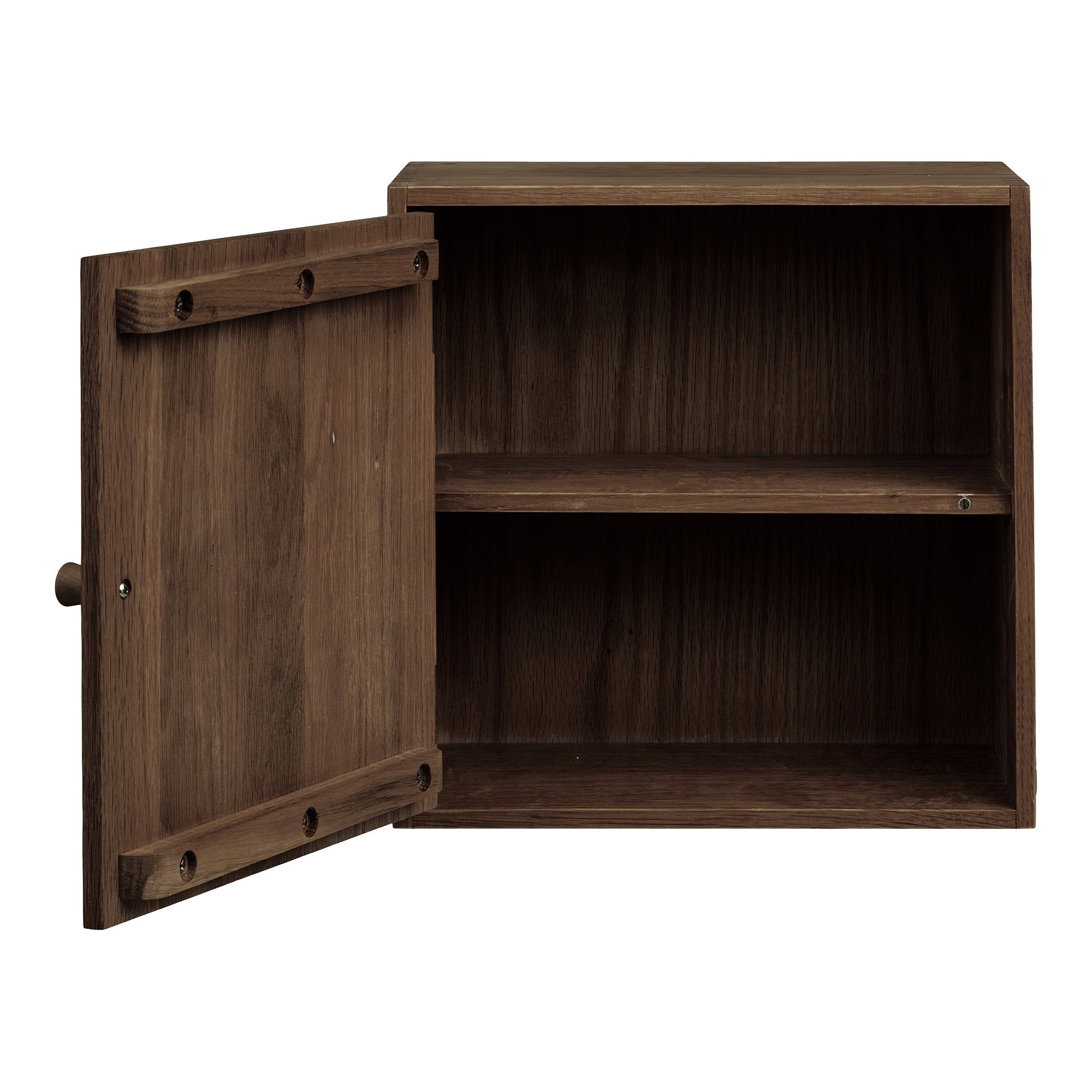 Townsville Wall Shelf with door — Dark Brown