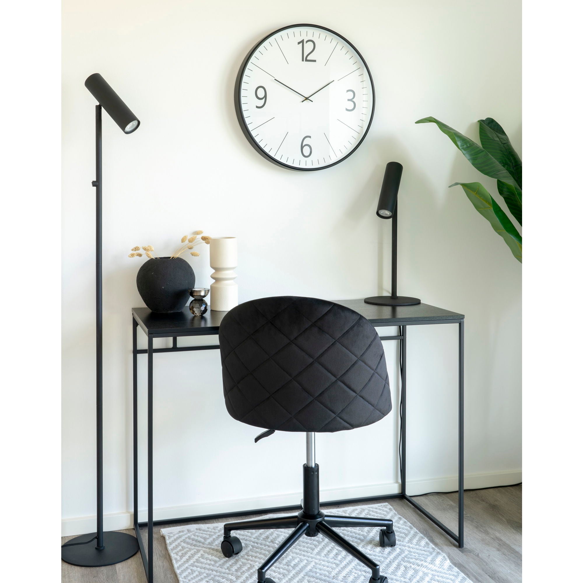 Biel Wall Clock - Wall clock, black and white, , silent movement ø51 cm