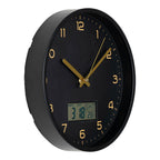 Amiens Wall  - Wall clock with digital display, black, silent movement ø25 cm
