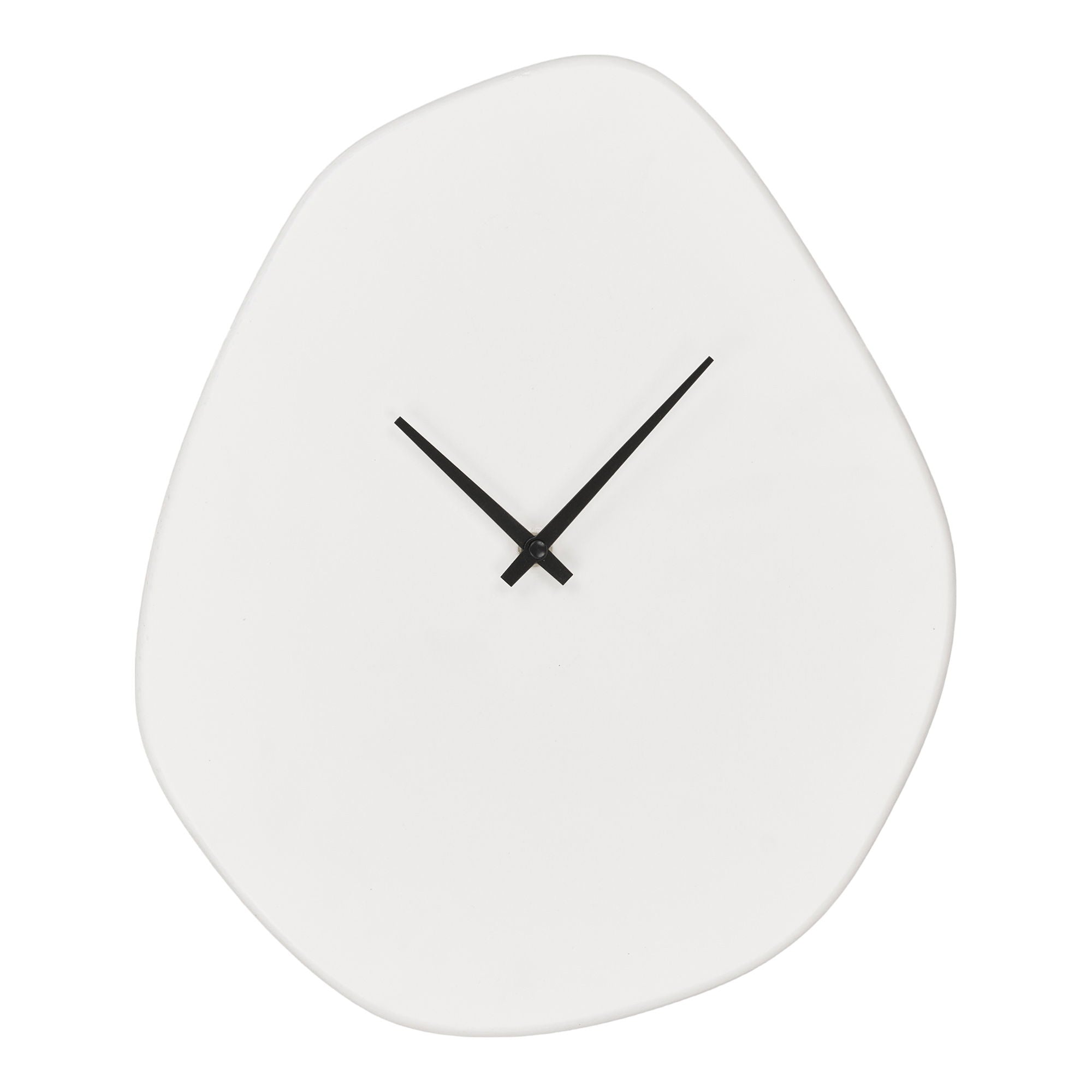 Vienna Wall Clock - Wall clock, organic from, cement, off-white, silent movement 28x33 cm