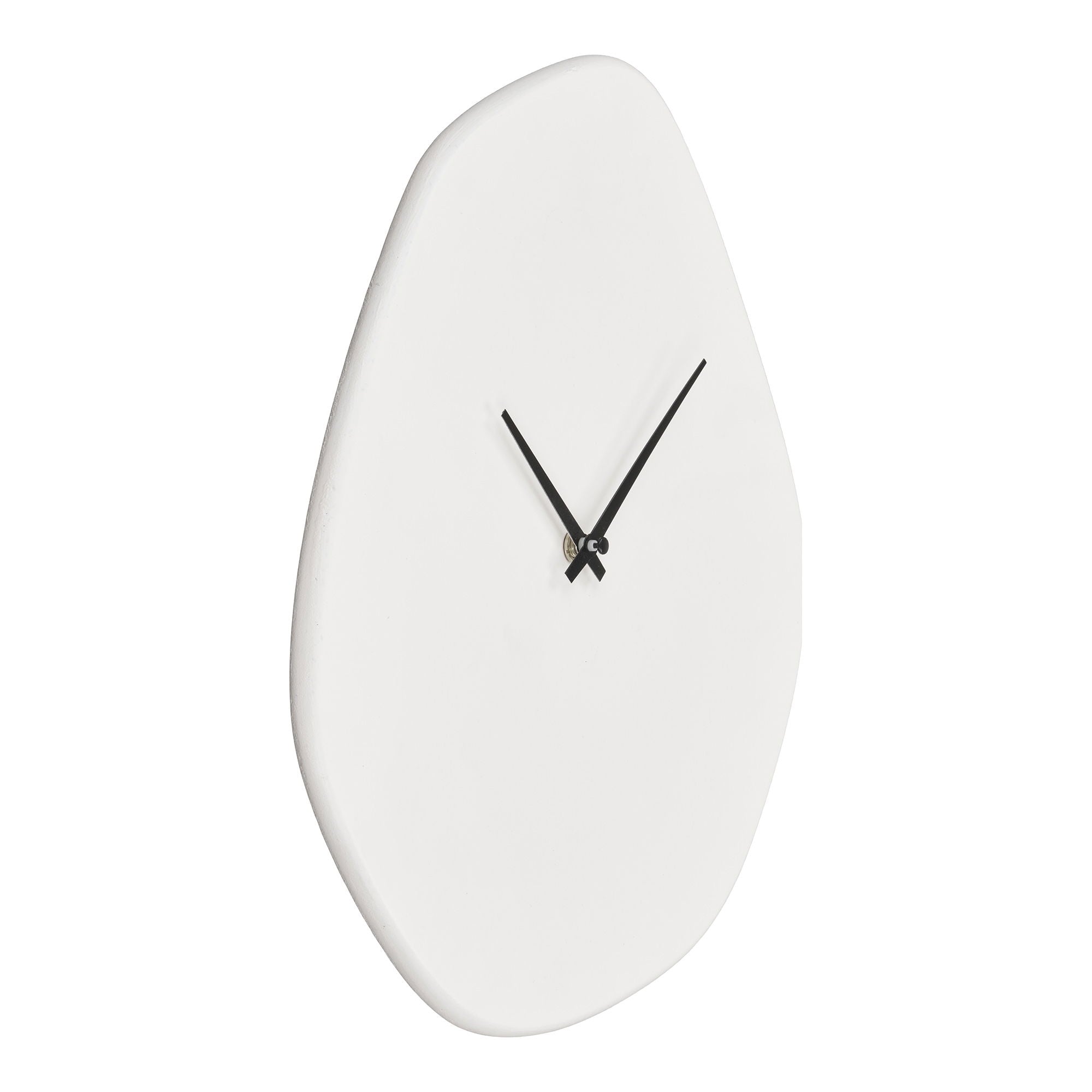 Vienna Wall Clock - Wall clock, organic from, cement, off-white, silent movement 28x33 cm