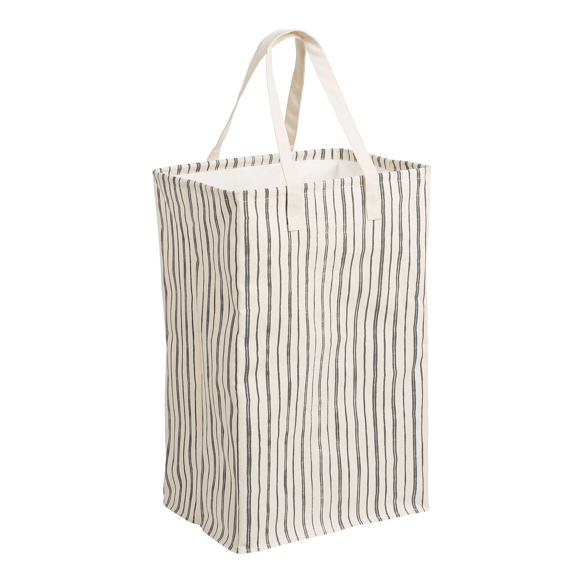 Argos Laundry Basket - Laundry basket, textile, beige/black 38x28x58 cm