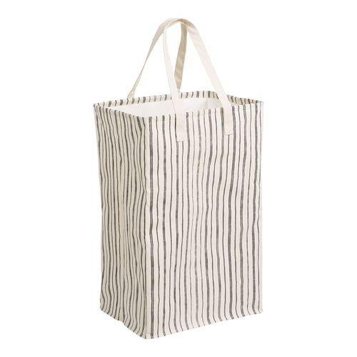 Argos Laundry Basket - Laundry basket, textile, beige/black 38x28x58 cm