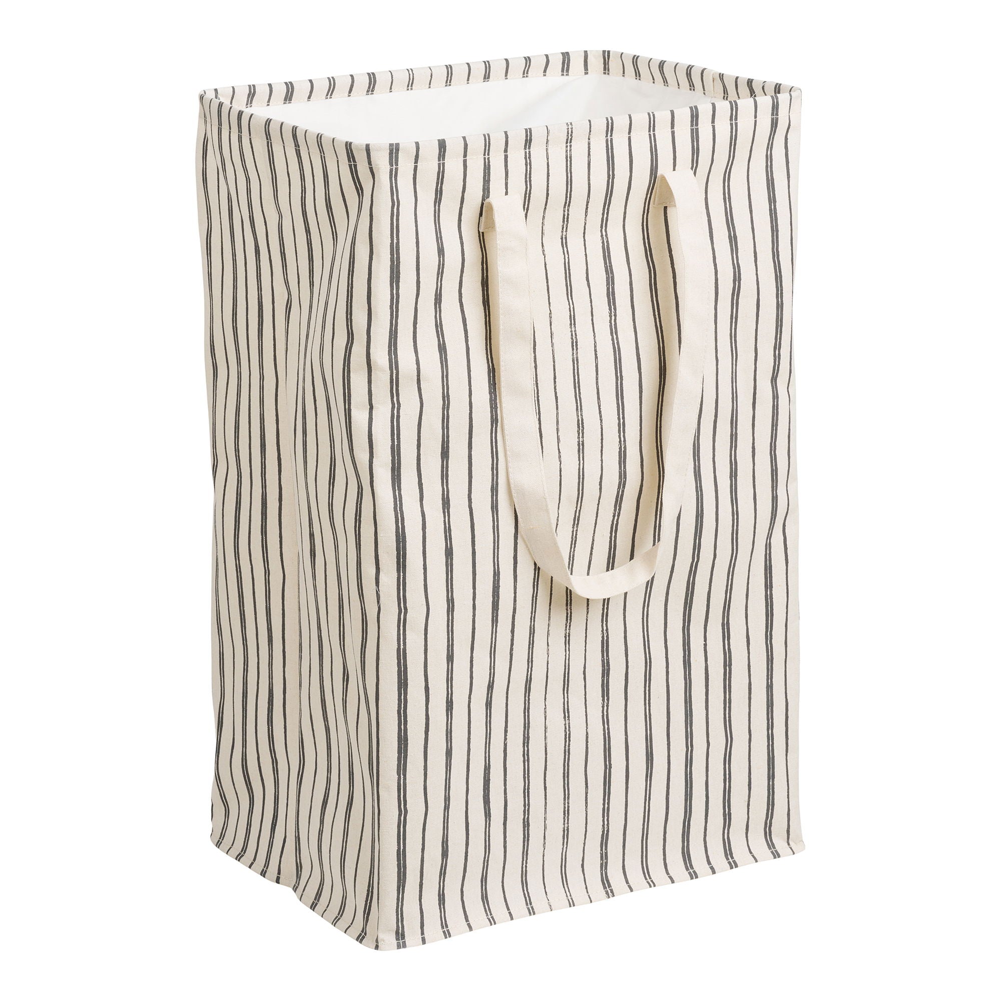 Argos Laundry Basket - Laundry basket, textile, beige/black 38x28x58 cm