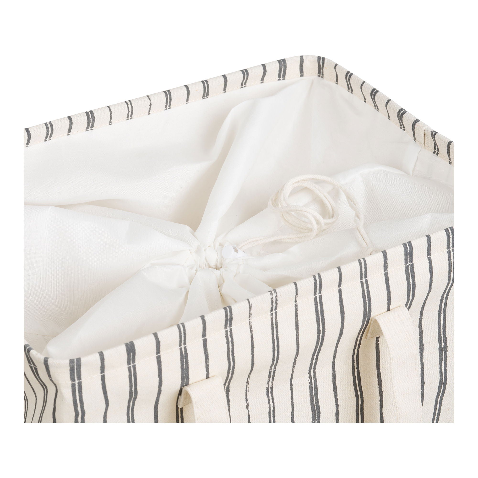 Argos Laundry Basket - Laundry basket, textile, beige/black 38x28x58 cm