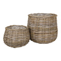 Pulo Baskets - Baskets, kubu rattan, natural set af 2