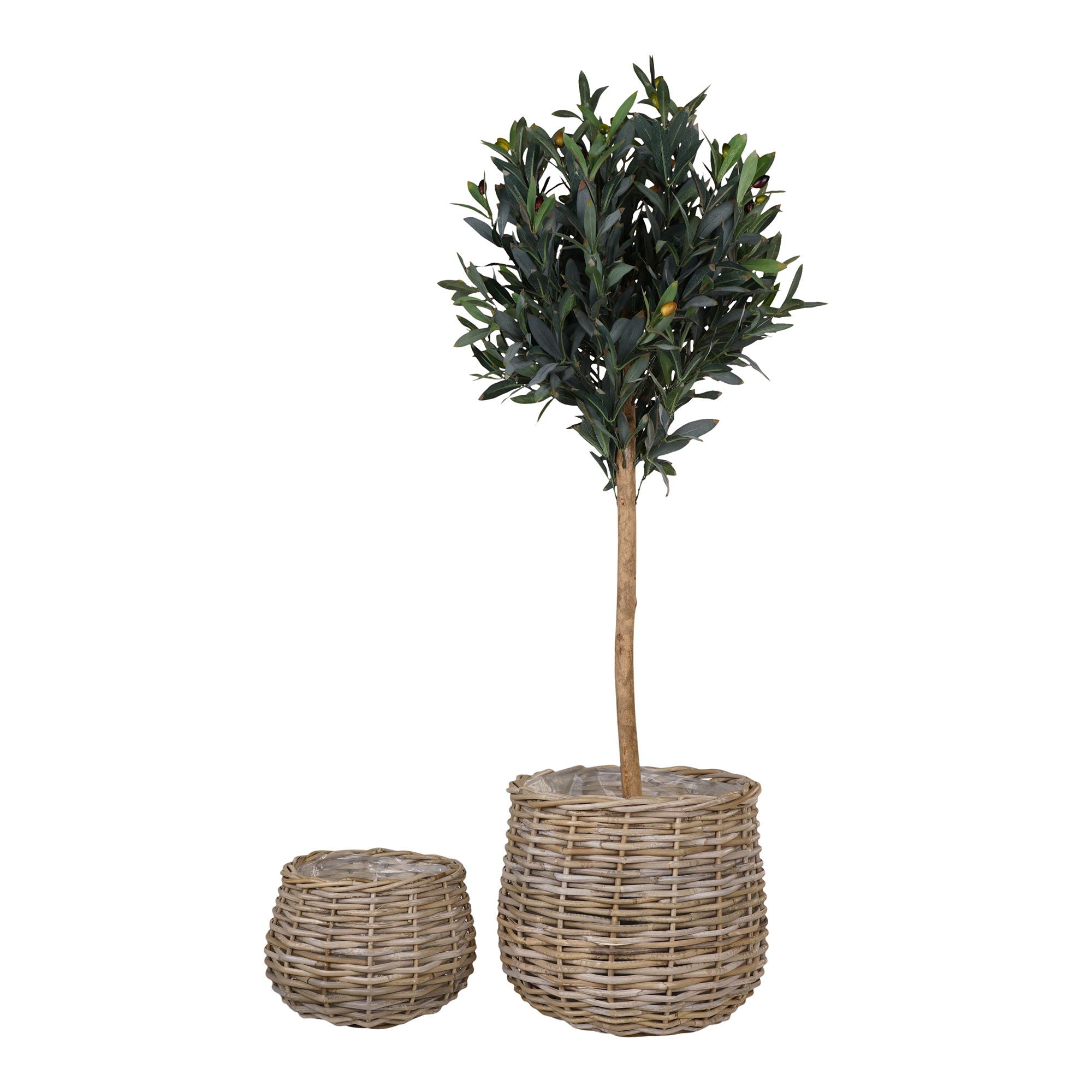 Pulo Baskets - Baskets, kubu rattan, natural set af 2