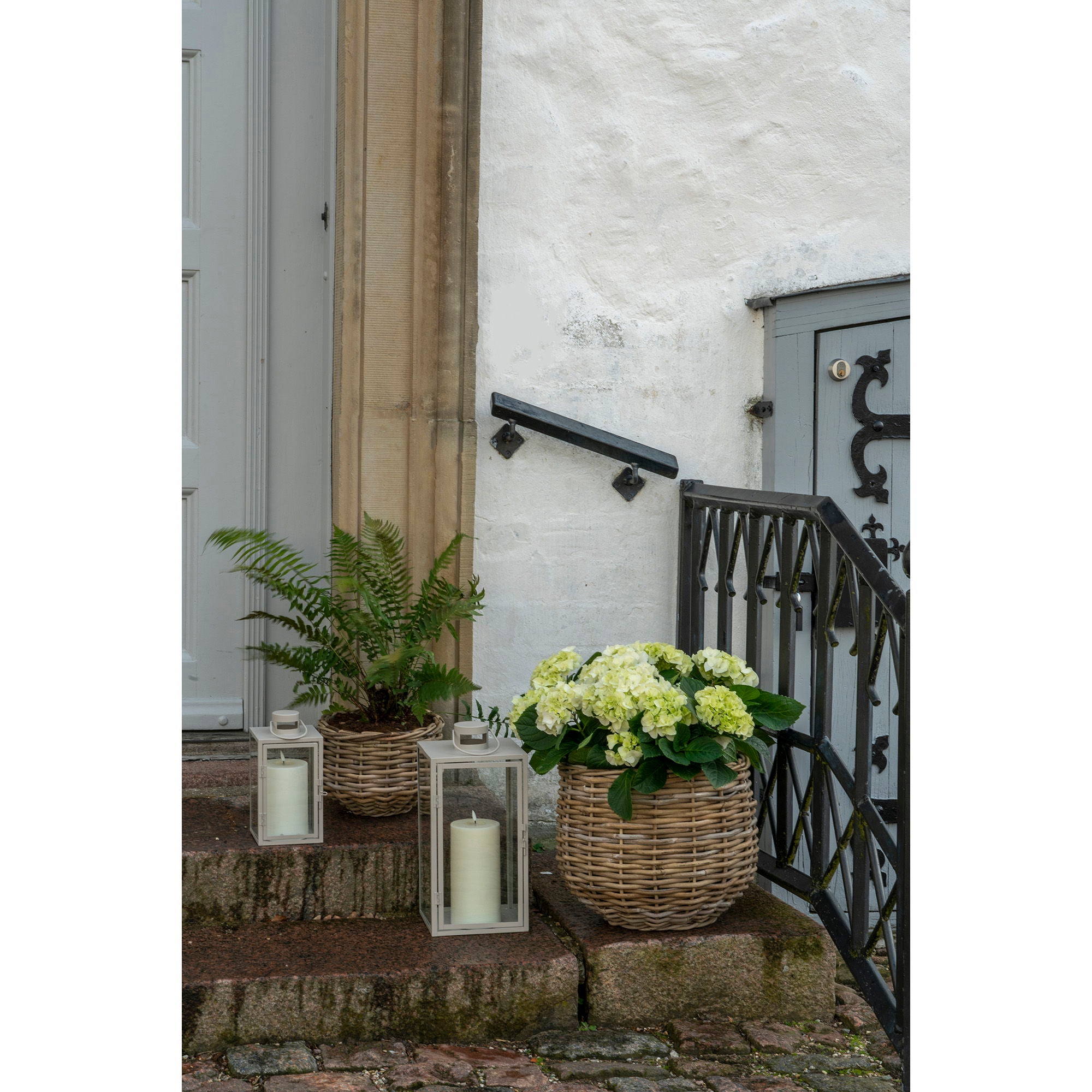 Pulo Baskets - Baskets, kubu rattan, natural set af 2