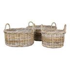 Kuta Baskets - Baskets, kubu rattan, nature set of 3