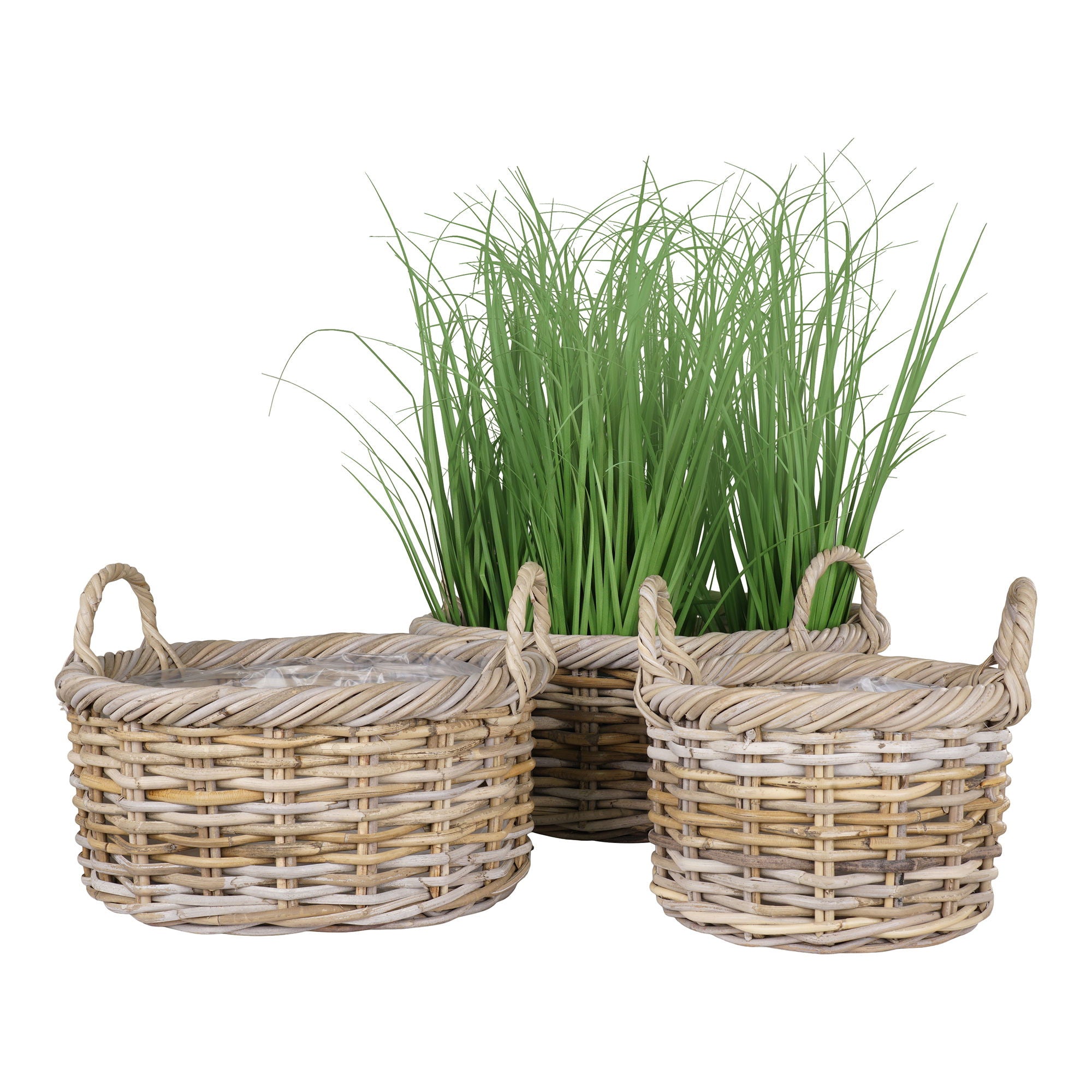 Kuta Baskets - Baskets, kubu rattan, nature set of 3