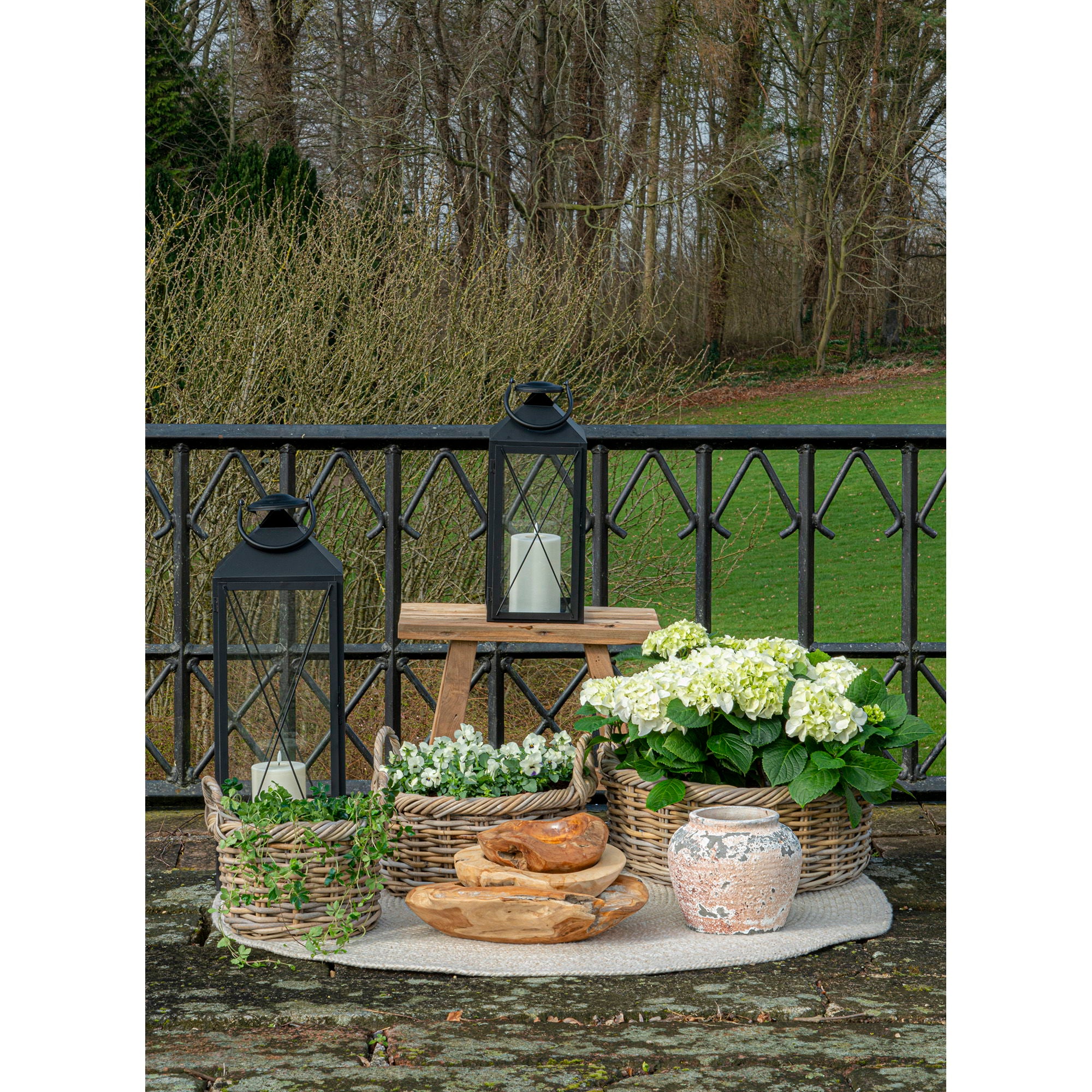 Kuta Baskets - Baskets, kubu rattan, nature set of 3