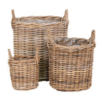 Sema Baskets - Baskets, kubu rattan, natural set of 3