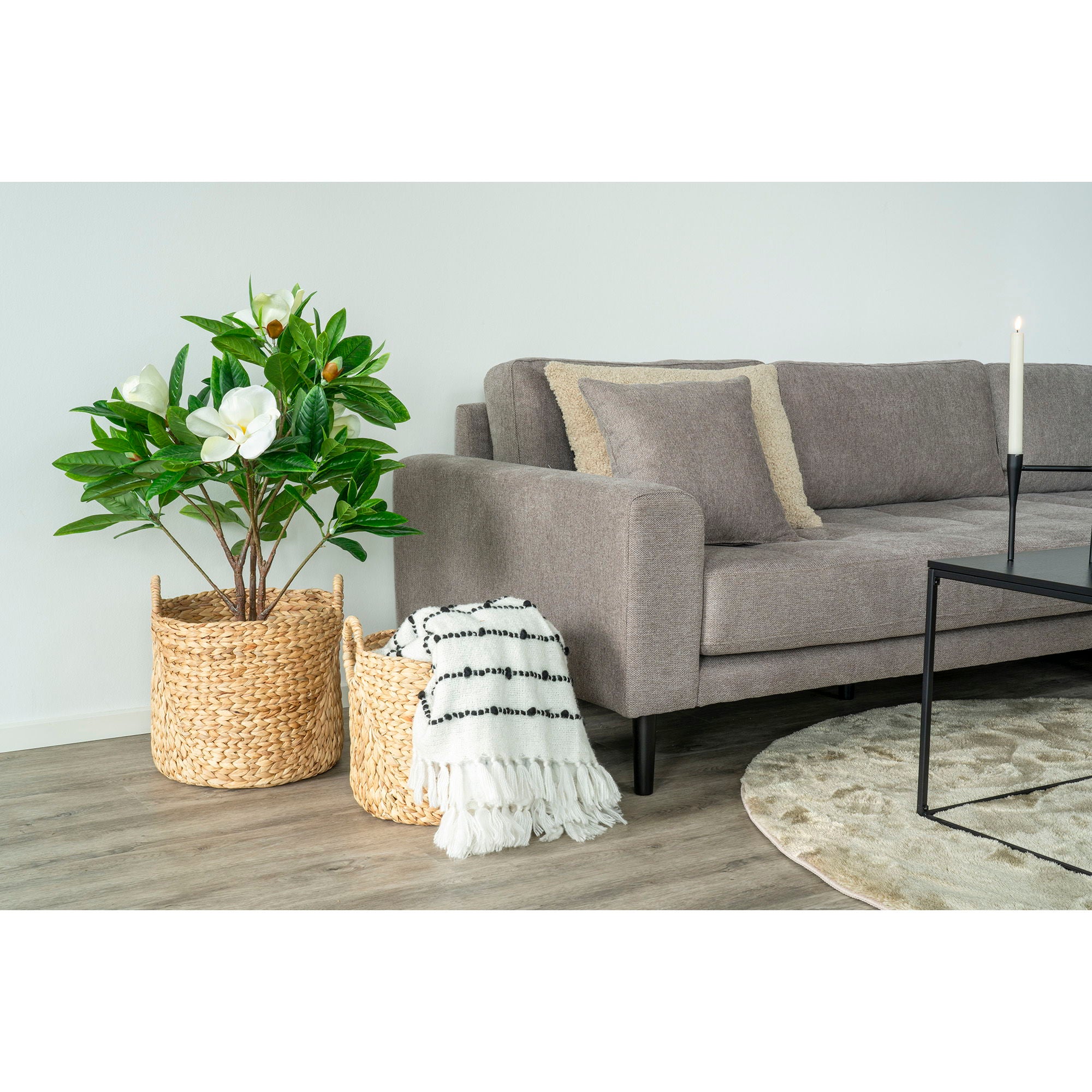 Passo Basket - Baskets, water hyacinth, nature set of 2