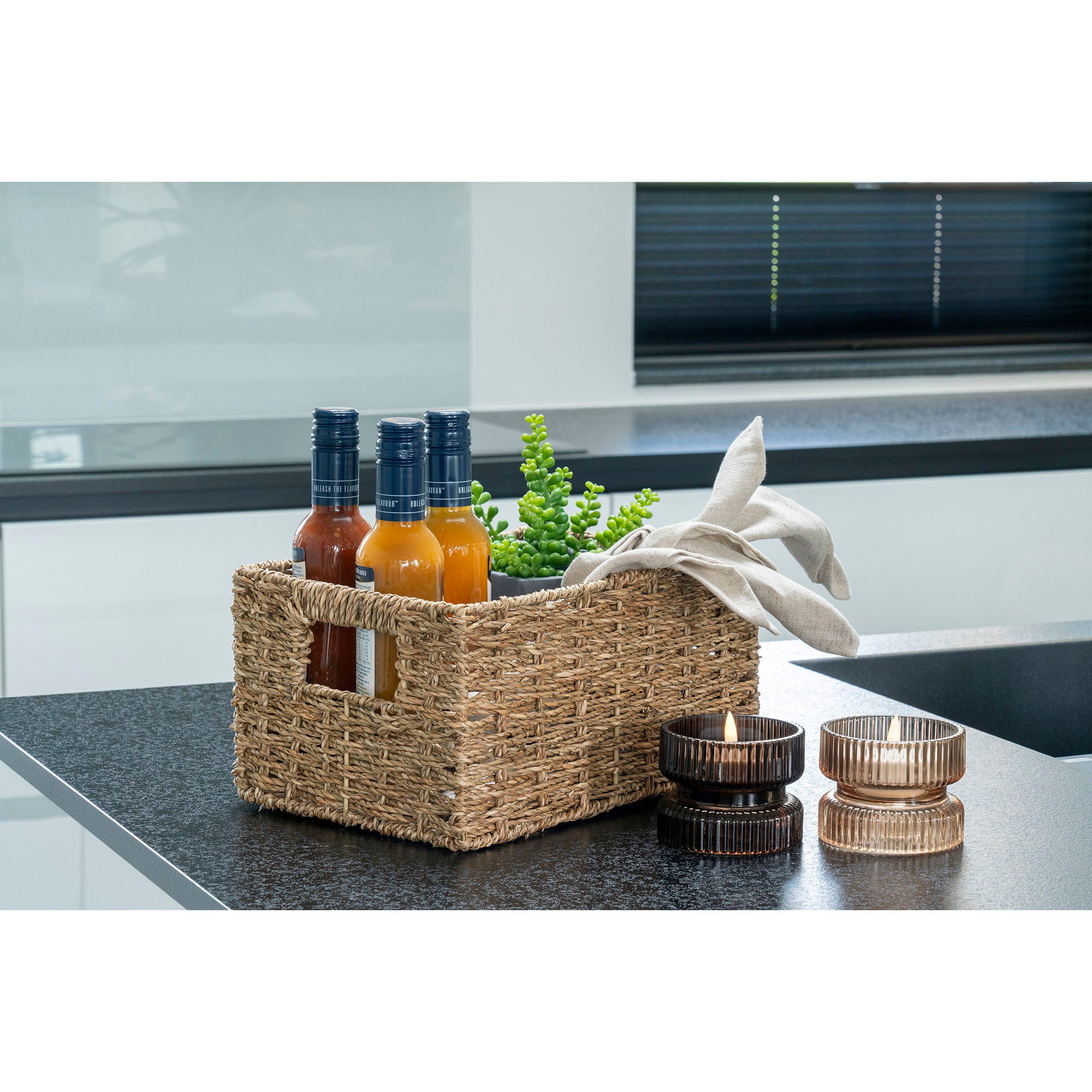 Venoso Baskets - Baskets, seagrass, nature set of 2