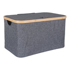 Noto Basket - Basket, bamboo/textile, dark grey 30x45x25 cm
