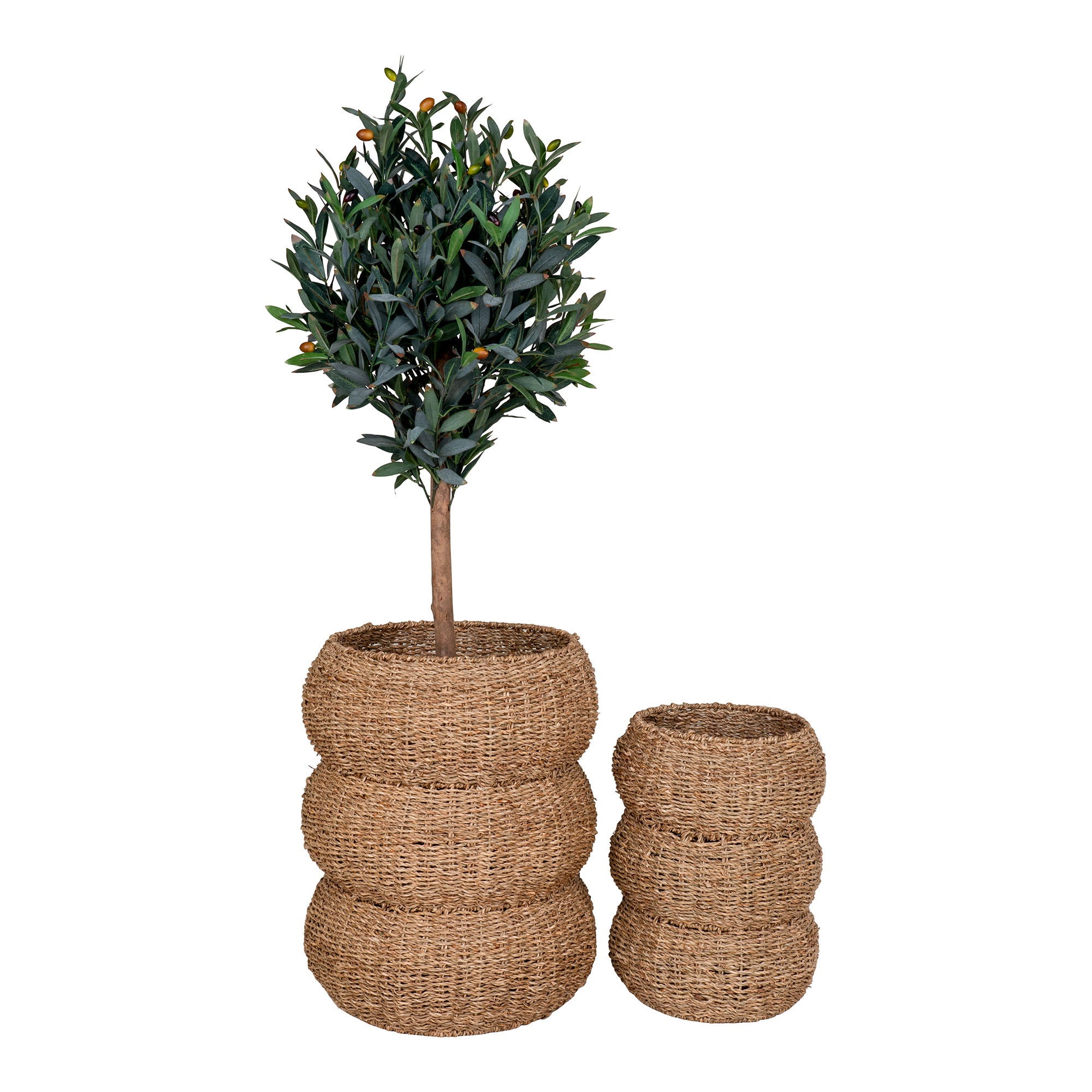 Sarbas Baskets - Baskets, seagrass, nature set of 2