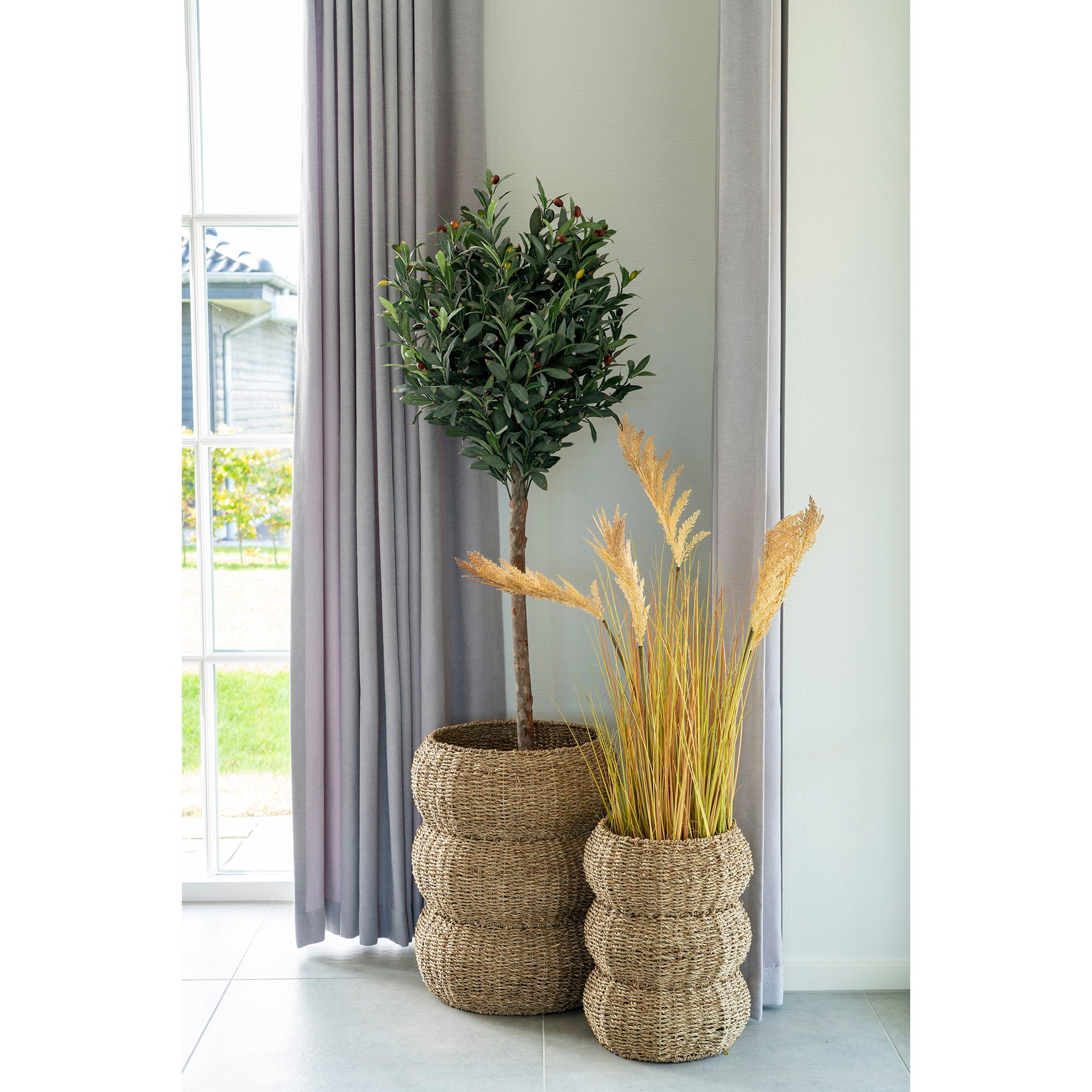 Sarbas Baskets - Baskets, seagrass, nature set of 2