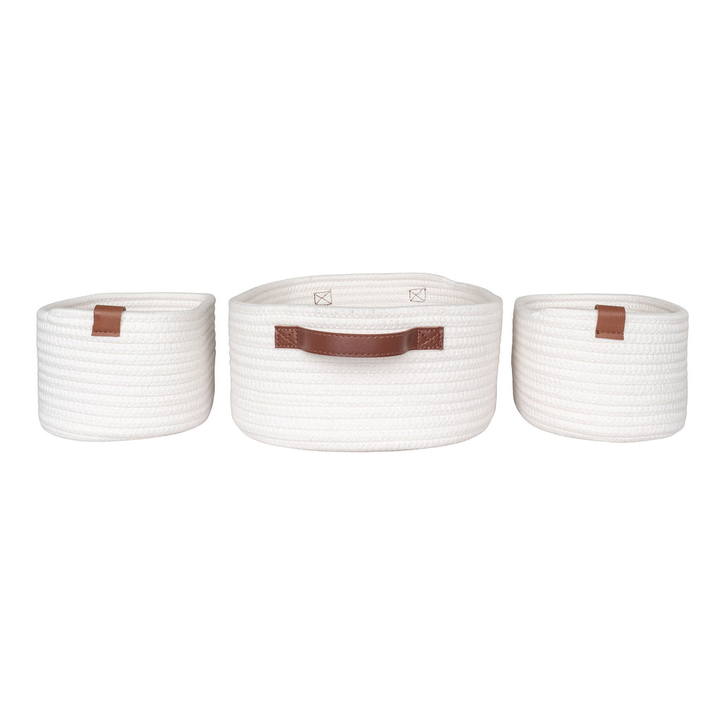 Jarana Baskets - Baskets, cotton, white set of 3