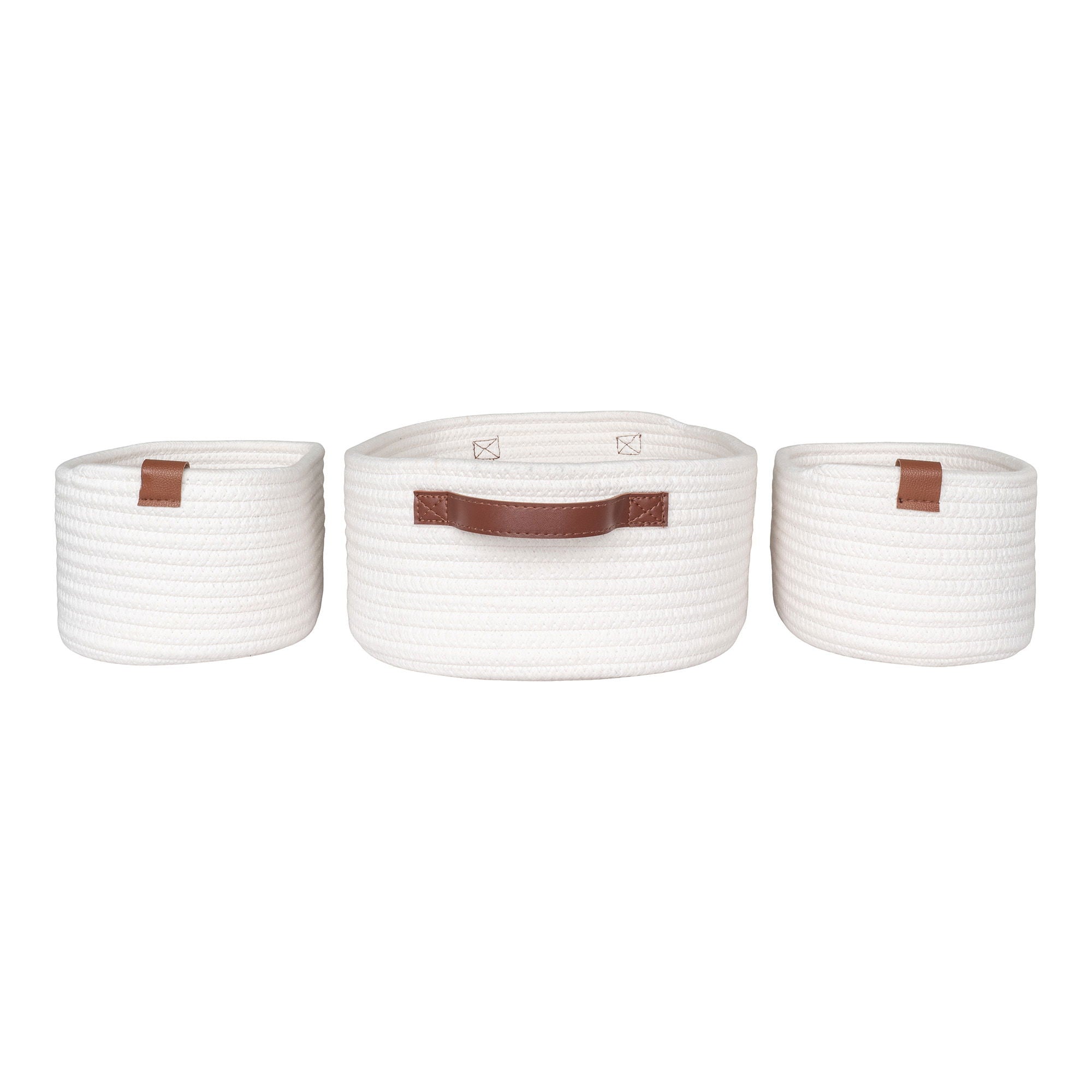 Jarana Baskets - Baskets, cotton, white set of 3