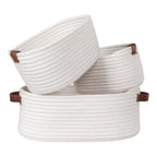 Jarana Baskets - Baskets, cotton, white set of 3
