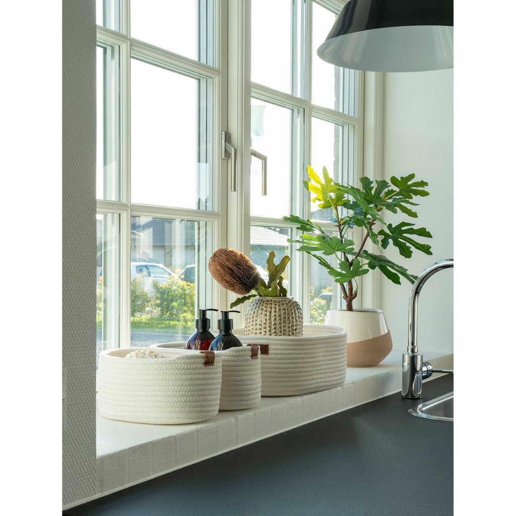 Jarana Baskets - Baskets, cotton, white set of 3