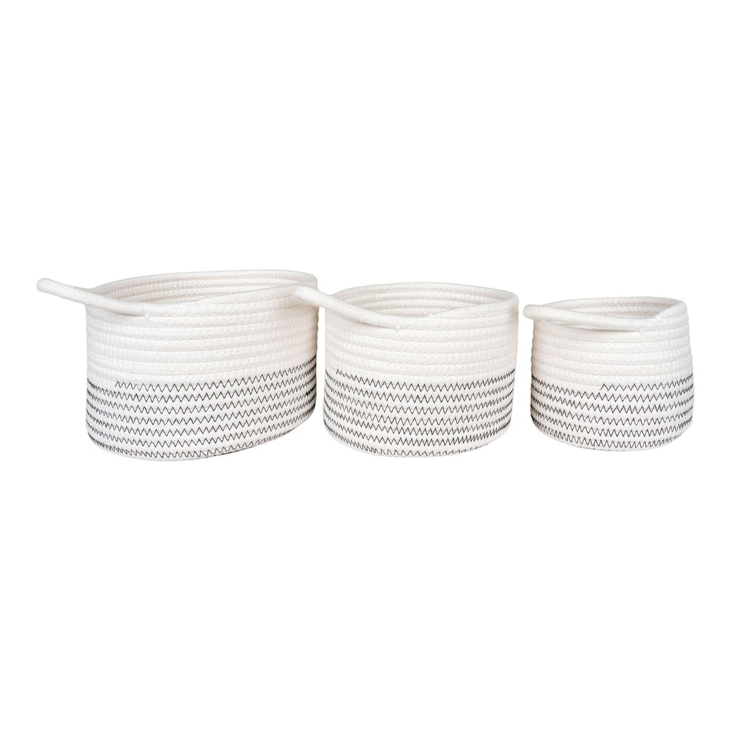 Algar Baskets - Baskets, cotton, white/grey set of 3