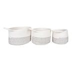 Algar Baskets - Baskets, cotton, white/grey set of 3