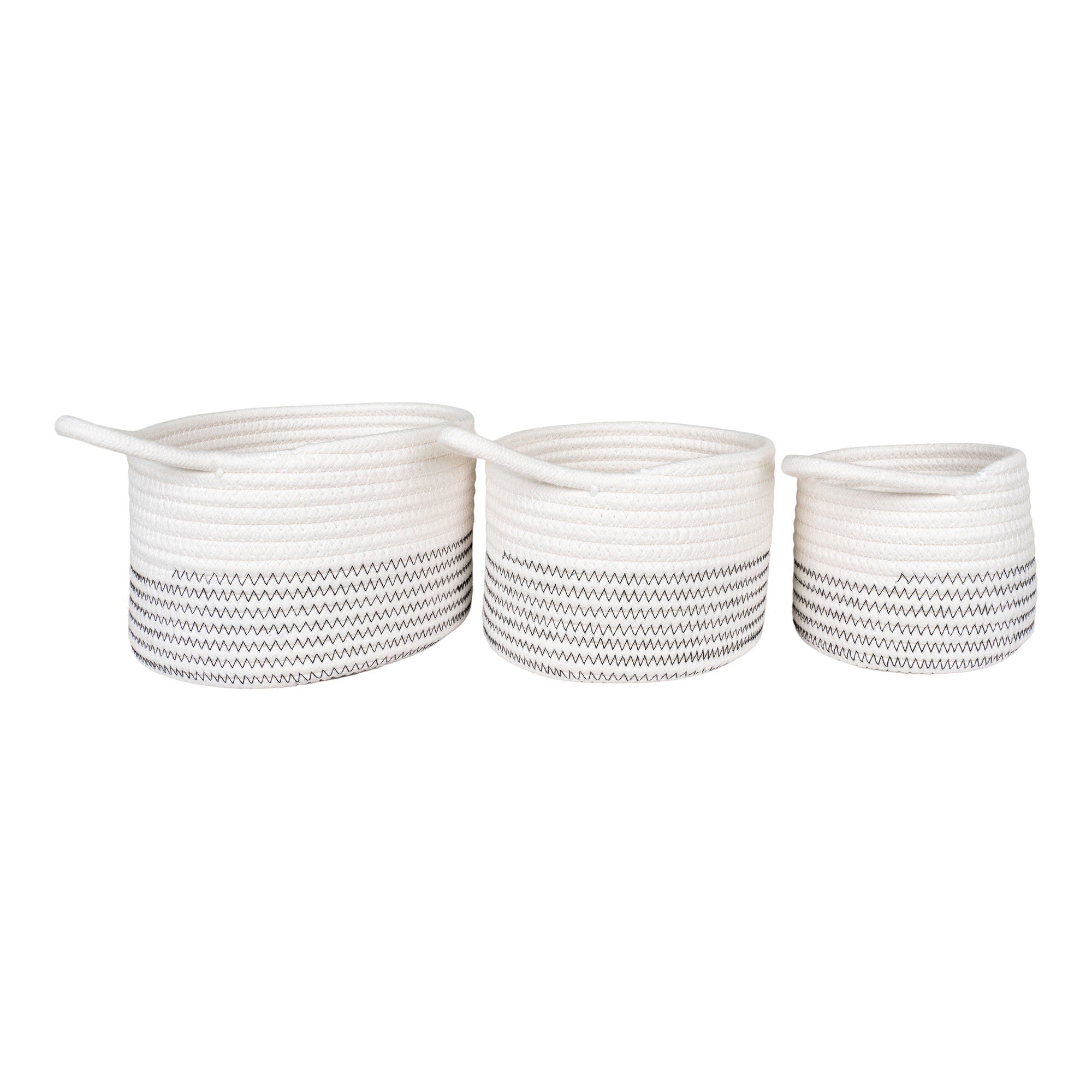 Algar Baskets - Baskets, cotton, white/grey set of 3