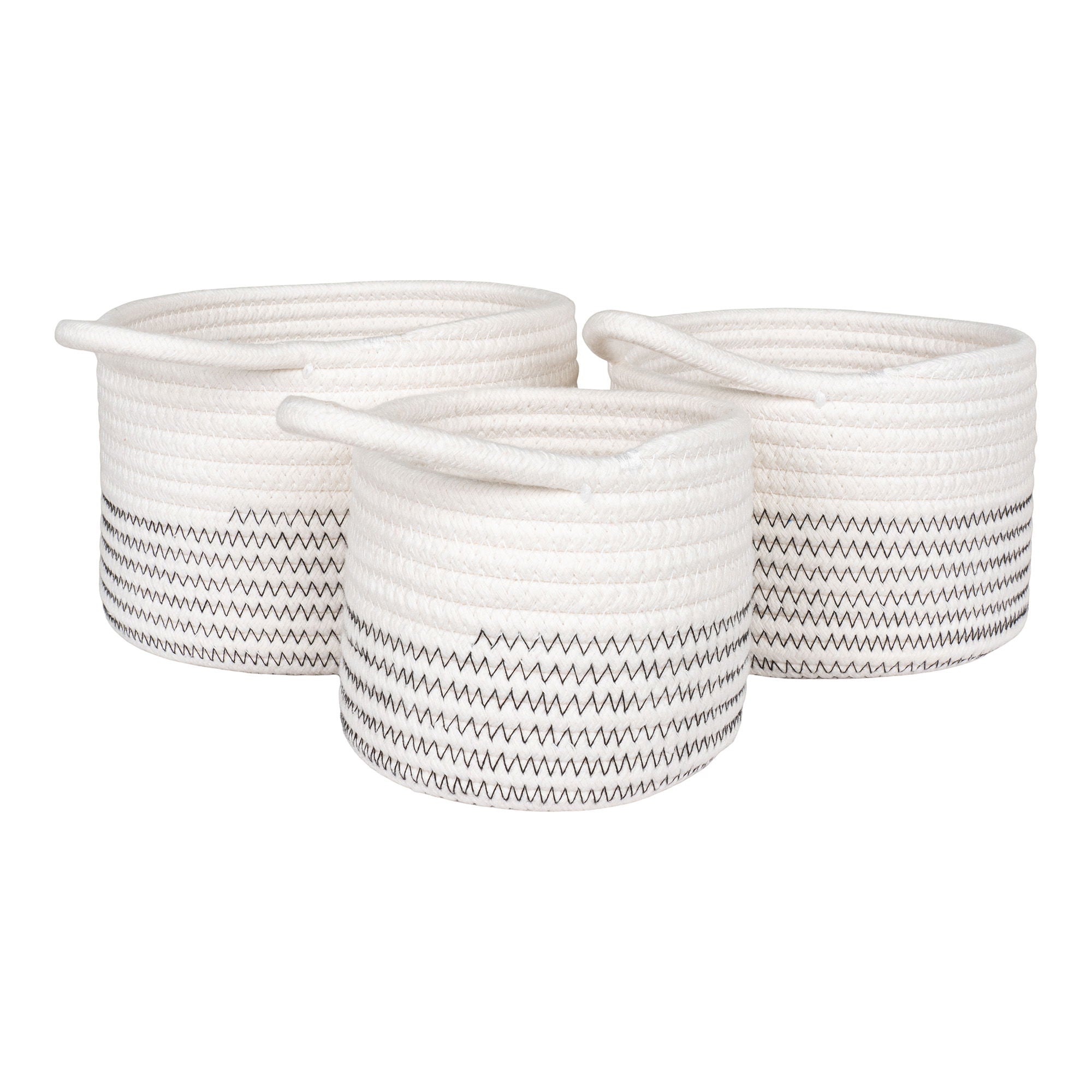Algar Baskets - Baskets, cotton, white/grey set of 3