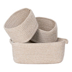 Teixo Baskets - Baskets, cotton, beige set of 3