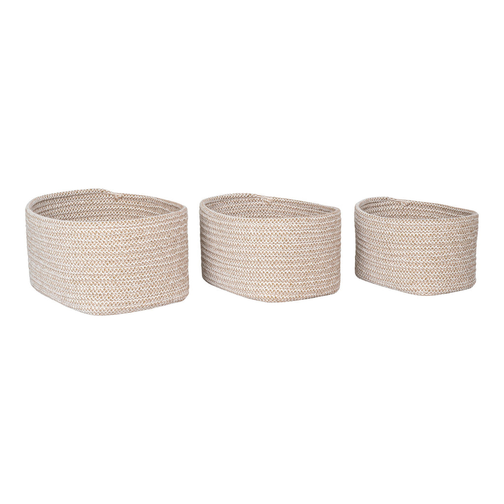 Cadima Baskets - Baskets, cotton, beige set of 3