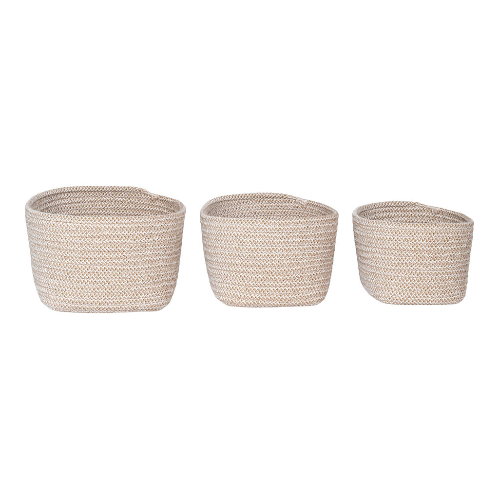 Cadima Baskets - Baskets, cotton, beige set of 3