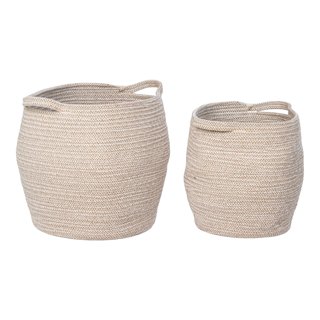 Lamas Baskets - Baskets, cotton, beige set of 2