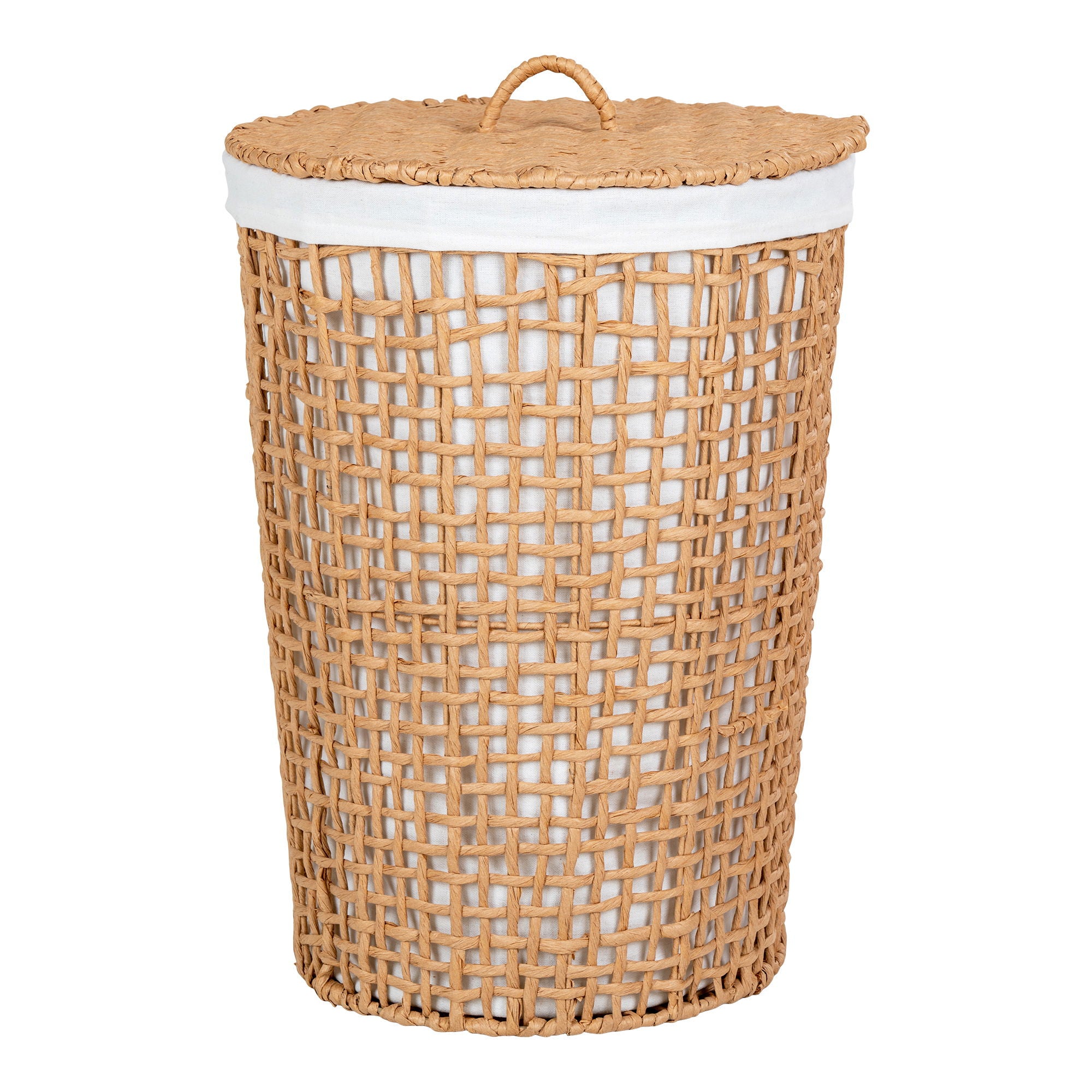 Pomal Laundry Basket - Laundry Basket, paper, natural/white ø42x56 cm