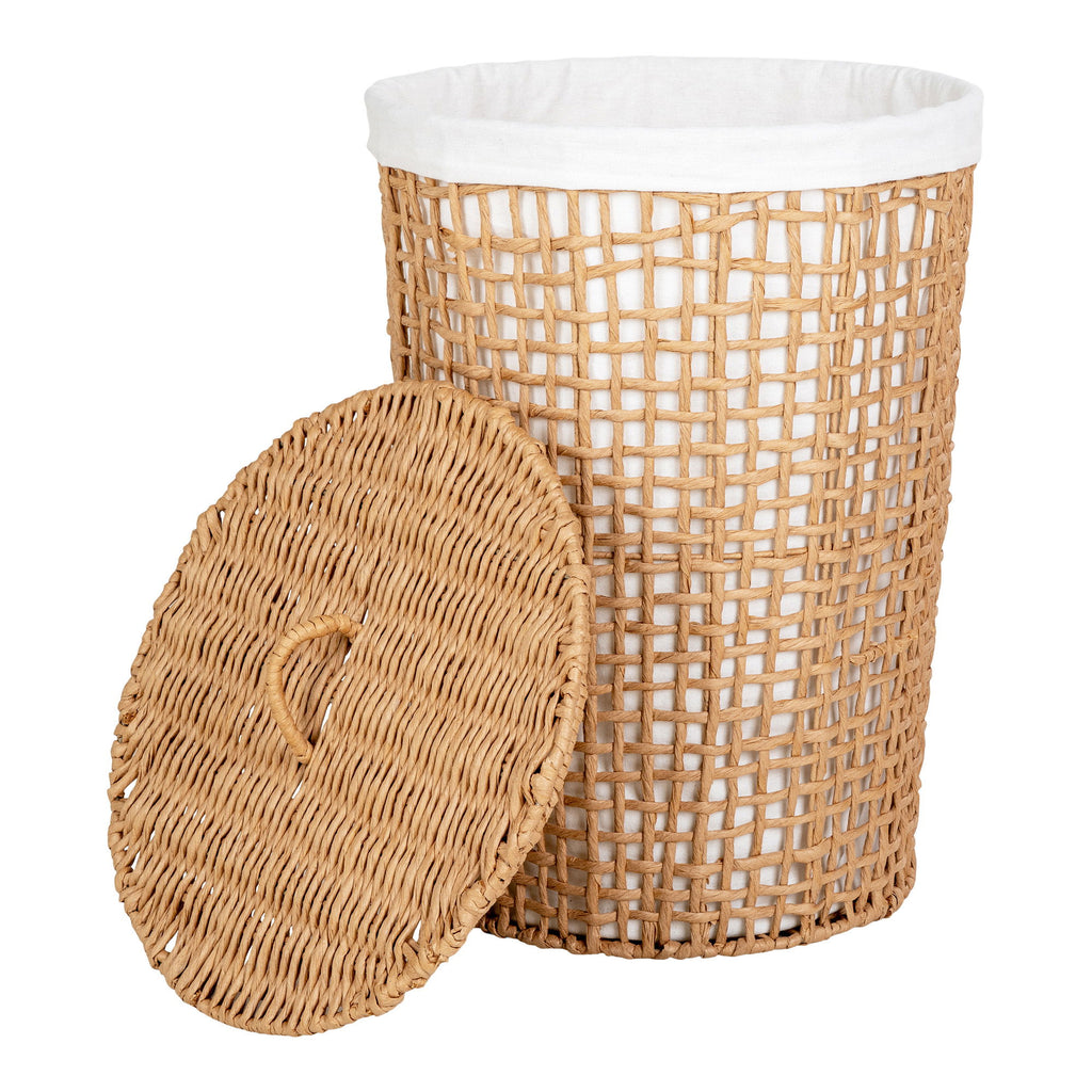 Pomal Laundry Basket - Laundry Basket, paper, natural/white ø42x56 cm