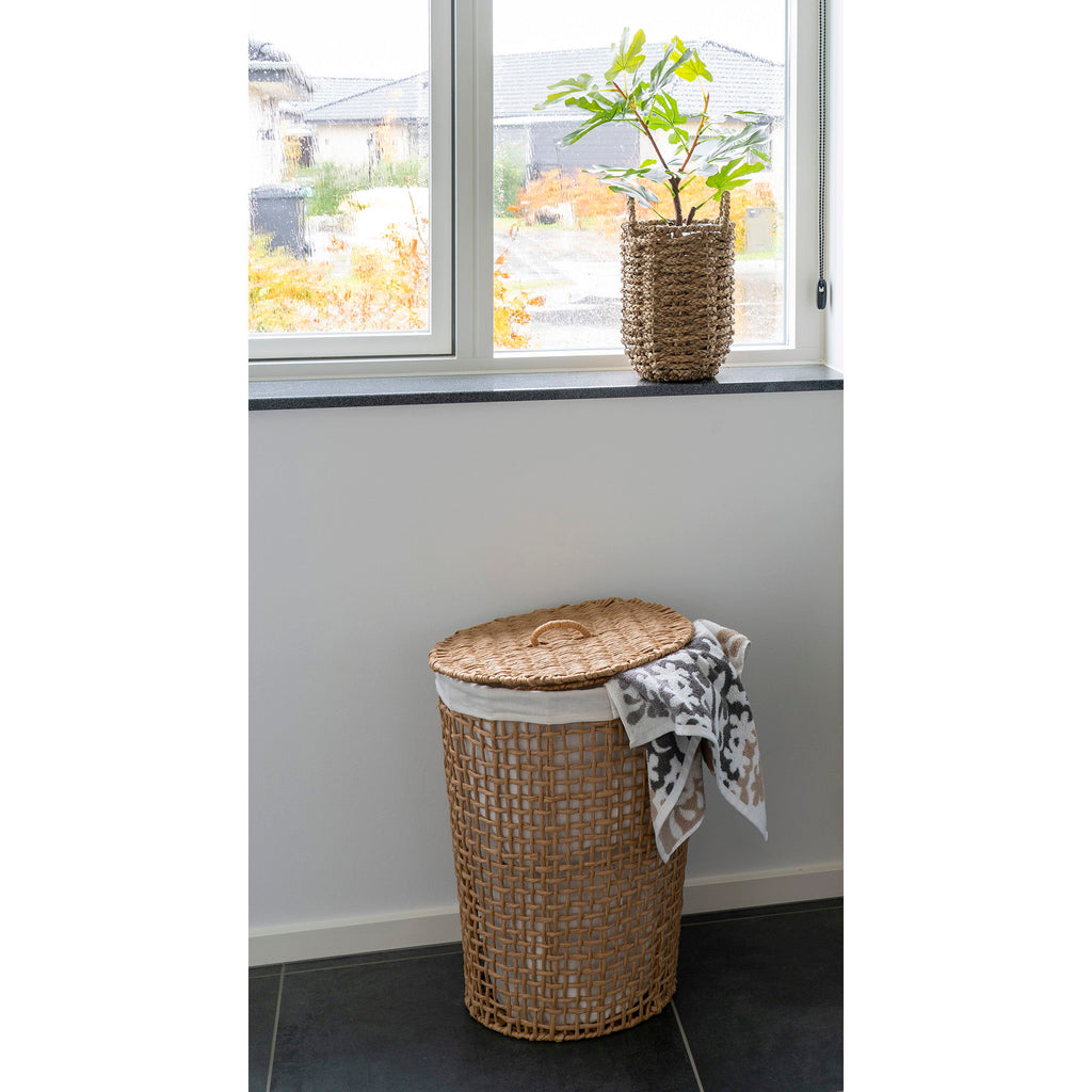 Pomal Laundry Basket - Laundry Basket, paper, natural/white ø42x56 cm